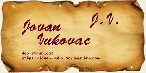 Jovan Vukovac vizit kartica